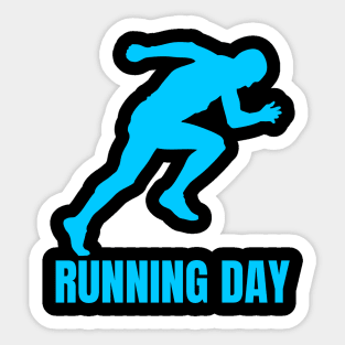 Running day motivational design Sticker